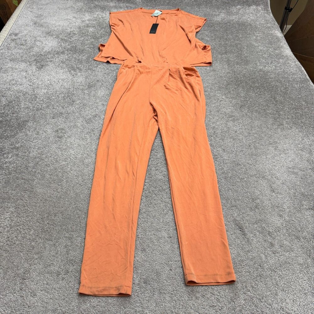 SEN Gillian Open Back Jumpsuit Womens 2 Cooper Tan Sleeveless Elastic Waist NWT